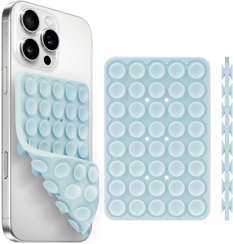 Yojaro Silicone Suction Cup Phone Case Mount Double Sided, Phone Accessories Hands-Free Strong Grip Holder for Selfies and Videos, Silicon Phone Stand for iPhone and Android Light Blue - Image 1